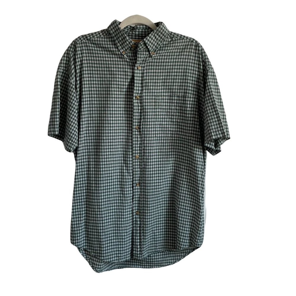 Big Creek Clothing Co Men's Large Plaid Short Sleeve Button Up Cotton‎ Shirt